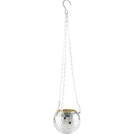 Miroir Décoratif Réflecteur Boule Disco pour Jardin Extérieur Pots de Fleurs Suspendus