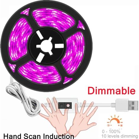Lampes de croissance pour plantes Lampe de croissance LED USB 5 V (60 LED/m, spectre complet) pour la culture de jeunes plants de légumes (interrupteur manuel USB, étanche, 2 m). (1/5)