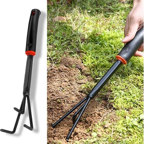 Attrezzo manuale per la rimozione delle erbacce, 2 pezzi, attrezzo multifunzionale per diserbo da giardino, rapido e senza sforzo, con impugnatura antiscivolo per giardino e prato. (1/4)