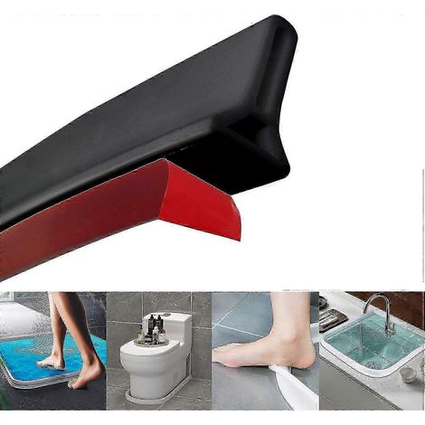 Barrière anti-éclaboussures de douche, seuil de douche, bouchon d'eau en silicone pour porte de douche, salle de bain, 100 cm (1/2)
