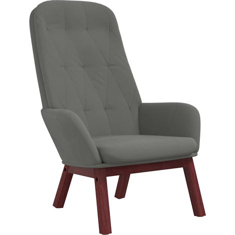 Maison Exclusive - Sedia Relax Grigio Scuro in Velluto (1/5)