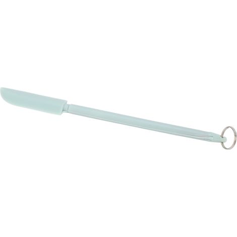Spatule rétractable en silicone vert, mini spatule télescopique réutilisable et facile à nettoyer, avec boucle de suspension, idéale pour les cosmétiques et le gloss à lèvres. (1/5)