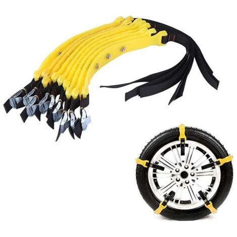 10pcs Chaînes pour Pneus Antidérapants, Chaîne Universelle à Neige pour Ceinture de pneu, Chaînes de Pneus Boue de Sécurité Automatique pour camion de voiture SUV,185-225mm (1/4)