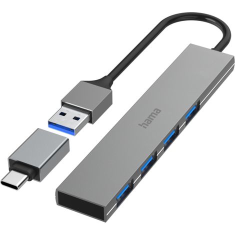 HAMA Hub USB-A 3.2 4x Porte Adattatore USB-C da 5 Gbit/s (1/4)