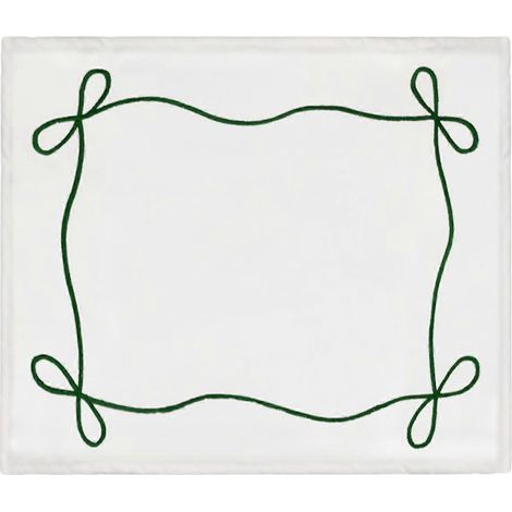 Serviette de table style nordique, motif nœud brodé, en coton et lin, tissu absorbant et résistant à la chaleur. (1/5)