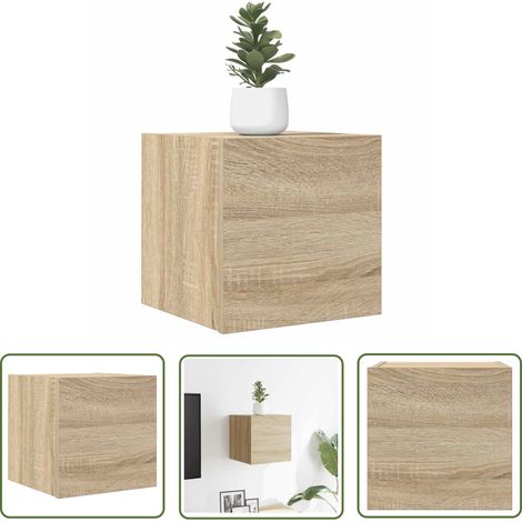 The Living Store TV-Wandschrank Sonoma-Eiche 30,5x30x30 cm - TV Schrank - Wandschrank - Fernseherschrank - Regal - Wohnzimmer Dekoration (1/5)