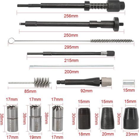 Kit di pulizia della sede dell'iniettore della candela di preriscaldamento e kit di utensili per la pulizia della taglierina dell'iniettore (1/4)