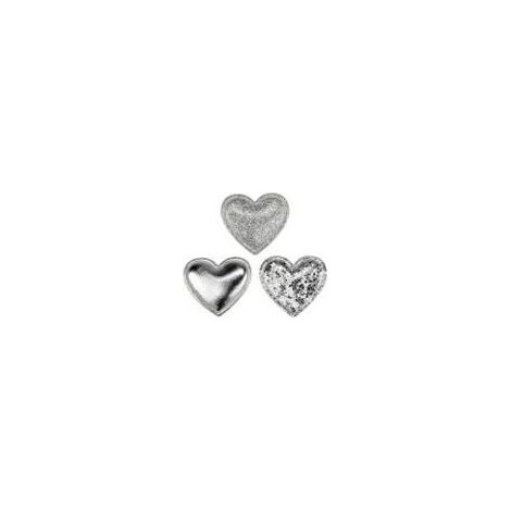 Decoraciones de tela en forma de corazón de 32x30 mm