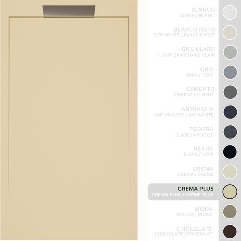 SOULBATH Piatto doccia- Resina -Gel Coat -Texture liscia/pietra -CREMA INTENSA - Antiscivolo - 140x80- Extra piatto 3cm- Design elegante (1/5)