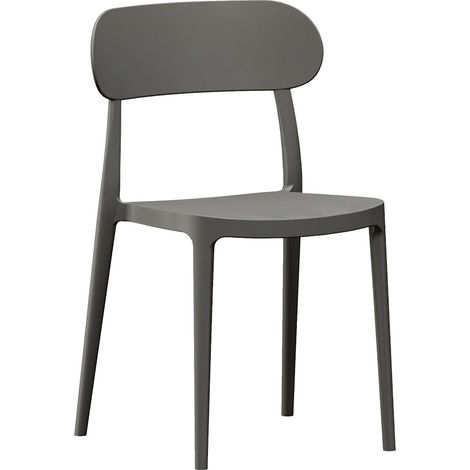 Home Heavenly® - Pack 4 sillas Fiore de polipropileno, ligeras y apilables, ideales para interior o exterior. Color: Gris (1/5)