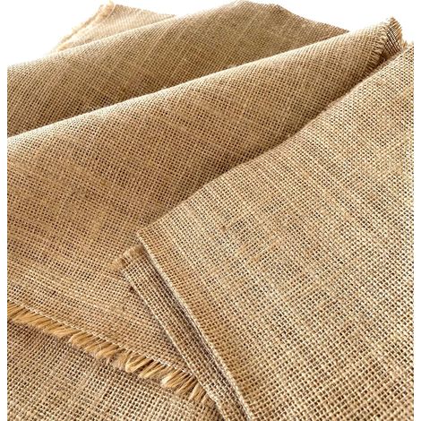 Toile de jute naturelle 100x160cm, fibres italiennes, tissu déco, bricolage, fêtes, ameublement (1/4)
