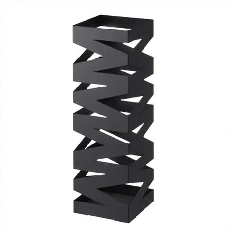 Porte-parapluies avec seau de rangement sur pied, idéal pour ranger et protéger votre parapluie de la pluie (noir). (1/5)