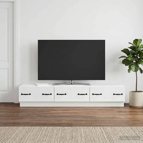 vidaXL Mobile TV Bianco 147 x 34,5 x 27 cm Legno ingegnerizzato (1/5)