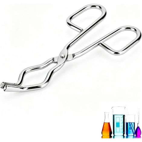 Morsetto per crogiolo, morsetto professionale per fonderia, morsetti per becher in acciaio inox con morsetti per crogiolo da laboratorio, rivetto per l'industria di laboratorio (200 mm) (1/5)