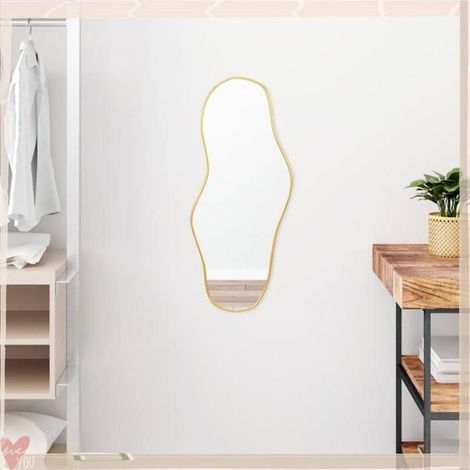 348260 Miroir mural Doré 70x30 cm (1/5)