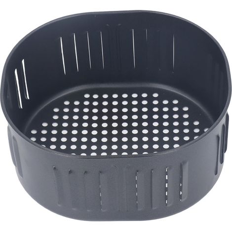 Cestello di ricambio per friggitrice, in acciaio inox nero, antiaderente, da 5,5 litri, con scolo per l'olio di cottura. (1/5)