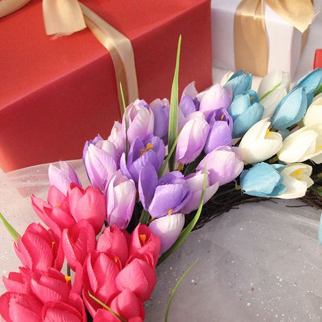 Couronne de fleurs artificielles, guirlande, décoration de jardin et d'intérieur (1/5)