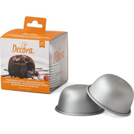 Bandeja de aluminio para hornear, hemisférica, 8 cm / 10 unidades. Decora (1/3)