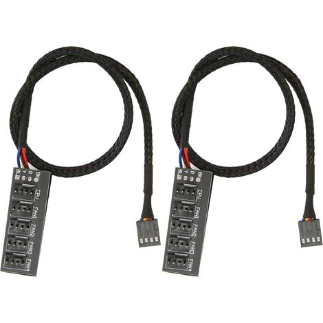 Lot de 2 hubs pour ventilateurs PWM à 5 voies et 4 broches, câble de 35 cm (13,8 pouces) compatible avec de nombreux boîtiers d'ordinateurs de bureau. (1/5)