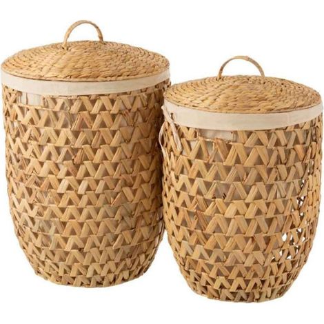 Lot de 2 Paniers à Linge "Vitoria" 60cm Naturel (1/3)