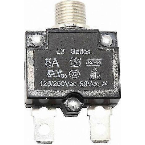 Disjoncteur thermique réarmable, montage sur panneau avec bouton-poussoir 12 V pour protection contre les surcharges, finition soignée (1/5)