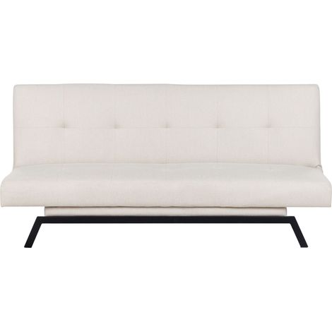Schlafsofa 3-Sitzer LEEDS Stoff Weiß