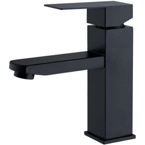 Robinet Salle Bain Noir Mitigeur Lavabo en Laiton Mitigeur Salle de Bain Contient Tuyaux Chauds et Froids (1/5)
