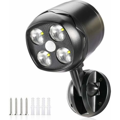 LED-Außenleuchte mit Bewegungsmelder – 600 Lumen – Wasserdicht (IP65) – Betrieb mit 4 D-Batterien – Kabellose Installation – 600 lm (1/5)