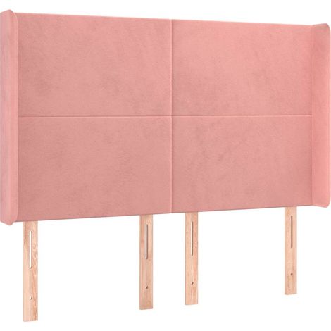 Maison Exclusive - Cabecero con orejas de terciopelo rosa 147x16x (1/5)