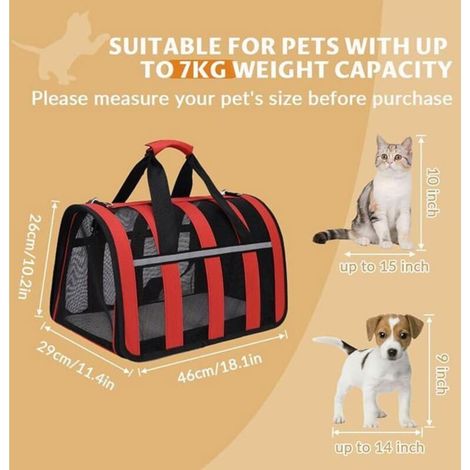 Rote Katzentransportbox mit Matratze - Atmungsaktiv und faltbar (46x29x26 cm) (1/5)