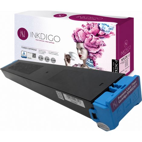 Toner Inkdigo MX23GTCA compatibile con Sharp MX2010U MX2614N MX3111U MX2310F, certificato TÜV. (1/5)