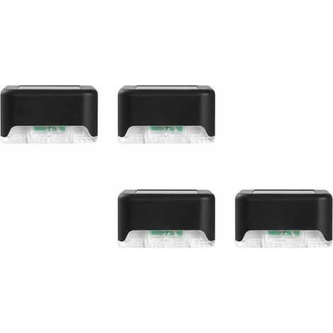 Longziming - Lot de 4 lampes LED étanches pour clôtures, escaliers, garde-corps et escaliers - Lampes solaires décoratives pour jardin-AquaForge (1/5)