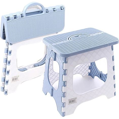 Marchepied pliable compact en plastique pouvant supporter jusqu'à 300 lb, 12 pouces, 30 cm, antidérapant (bleu ciel) 1 pièce (1/5)