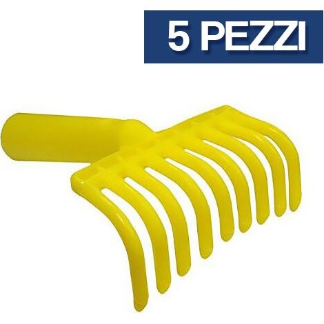 RASTRELLO 9 DENTI PER RACCOLTA OLIVE NOCCIOLE IN PLASTICA FORATO 5 PEZZI 16451/5 (1/4)