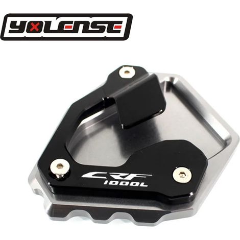 (Gris - CRF1000L) Compatible avec HONDA CRF1000L CRF 1000L Africa Twin ABS/DCT 2016-2022. Béquille latérale CNC, extension et support maxpower (1/4)