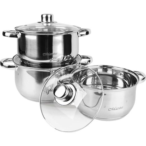 Juego de ollas Maestro de 6 piezas (2,0 l, 3,0 l, 4,0 l) MR-2020-6M