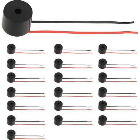 20 Buzzer Électronique, 90dB, ABS, 3-12V, Alarme, Jouet (1/5)
