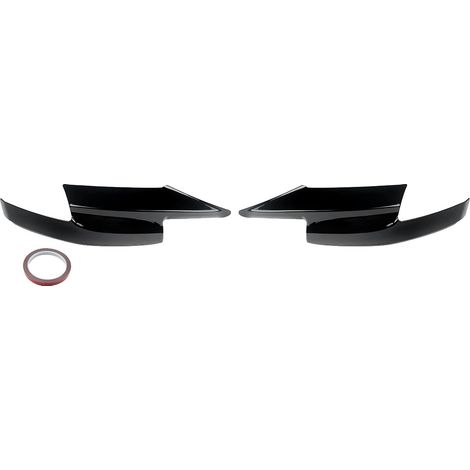 Guardabarros ensanchados, plástico ABS duradero, ajuste personalizado para sedanes deportivos de lujo, negro brillante. (1/2)
