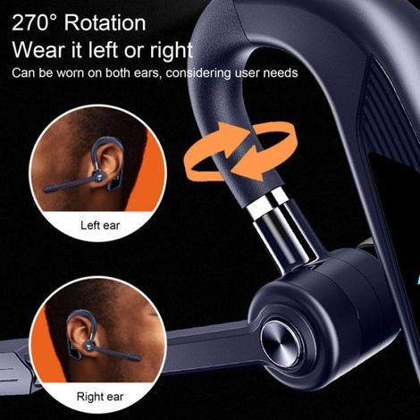 Oreillette Bluetooth Écouteur Bluetooth avec affichage numérique, Rotation à 270 degrés, casque mains libres sans fil avec (1/4)
