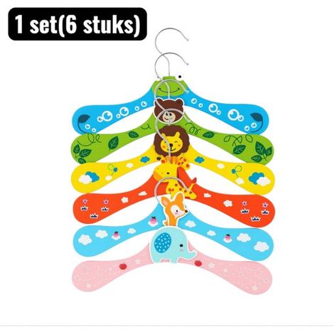 pièces - Cintres à vêtements - Adorables cintres en bois pour vêtements d'enfants - Petits cintres avec design animal ou dessin animé, finition lisse et respectueux des vêtements - Couleur aléatoire (1/5)
