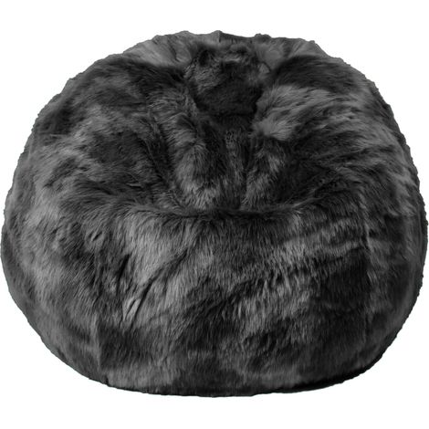 Maxy Pouf 80x80x70 cm in Pelliccia Sintetica Nuvola Grigio (1/2)
