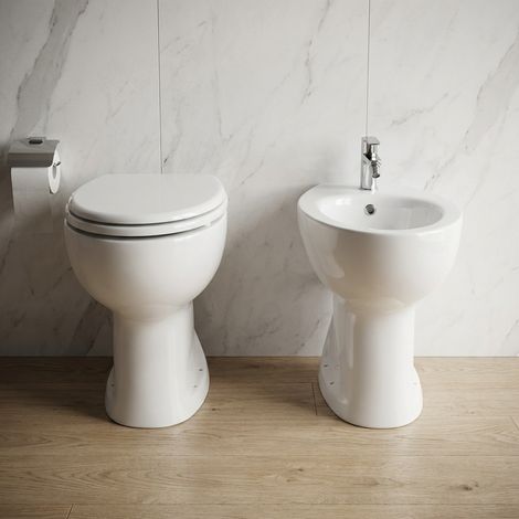 Kit sanitario senior WC e bidet bianchi con sedile incluso (1/5)