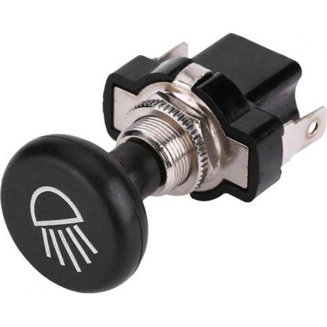 Interrupteur Lumiere - 12 V - Pour Phare Voiture Et Chariot De Golf - Type Push Pull - 1 Unite (1/4)