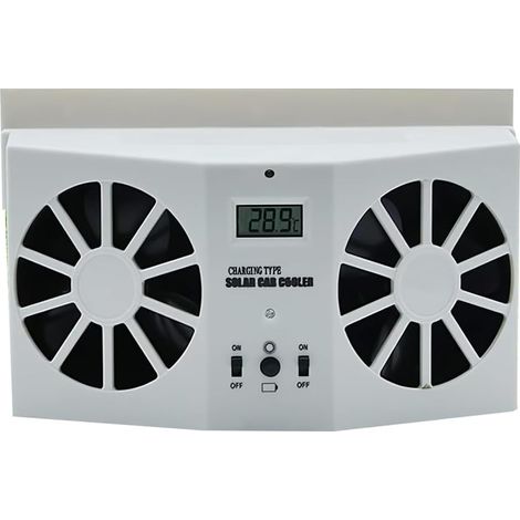 Ventilatore per auto ad energia solare, adatto per finestrini anteriori e posteriori, bianco (1/5)