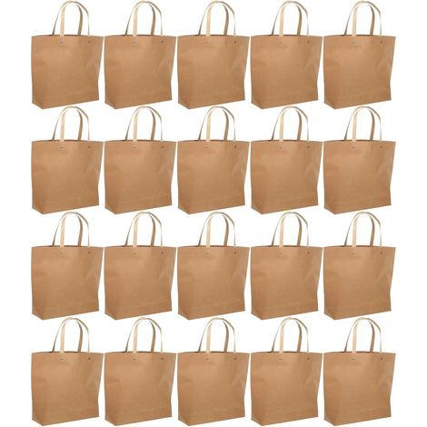 Lot de 25 Paquet Présents en Papier Kraft Vintage avec Poignées Petits Paquet Décoratifs Marron pour Bouquets Fêtes Shower et Emballage Présents Polyvalent (1/5)