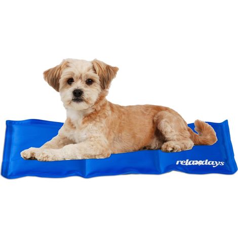 Relaxdays Tapis auto-rafraîchissant pour chien, lavable, résistant, gel, 20 x 35 cm, bleu