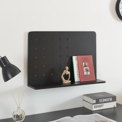 Wandregal Dønna 60x15x40cm Schwarz [en.casa]