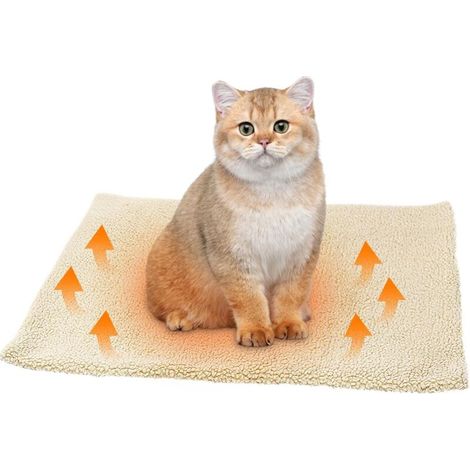 Couverture Auto-chauffante pour Chat et Chien - Couverture chauffante - 60 x 45 cm - Couverture chauffante pour Chat - Couverture Thermique Lavable (Blanc) (1/5)