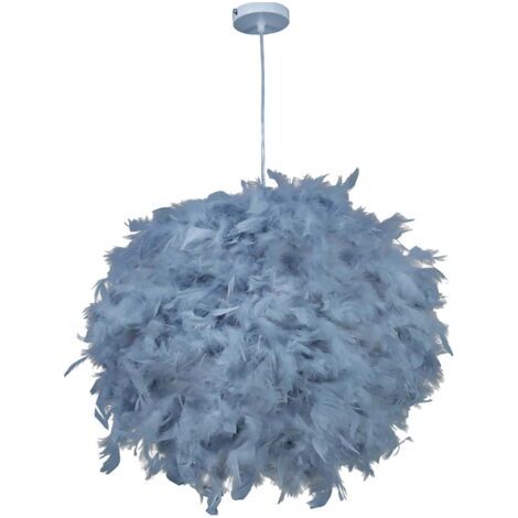 royaluxe-Suspension en plumes de style nordique Lampe en plumes moderne Salon Chambre Salle à manger chaleureuse Magasin de vêtements Café gris bleu - RWSuspension (1/5)