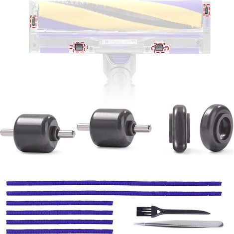 Bandes en peluche + roues à rouleaux compatibles avec aspirateur Dyson V15, V10 Slim, V12 Slim, pièces de rechange, tête fine, accessoires, bandes de feutre (1/5)
